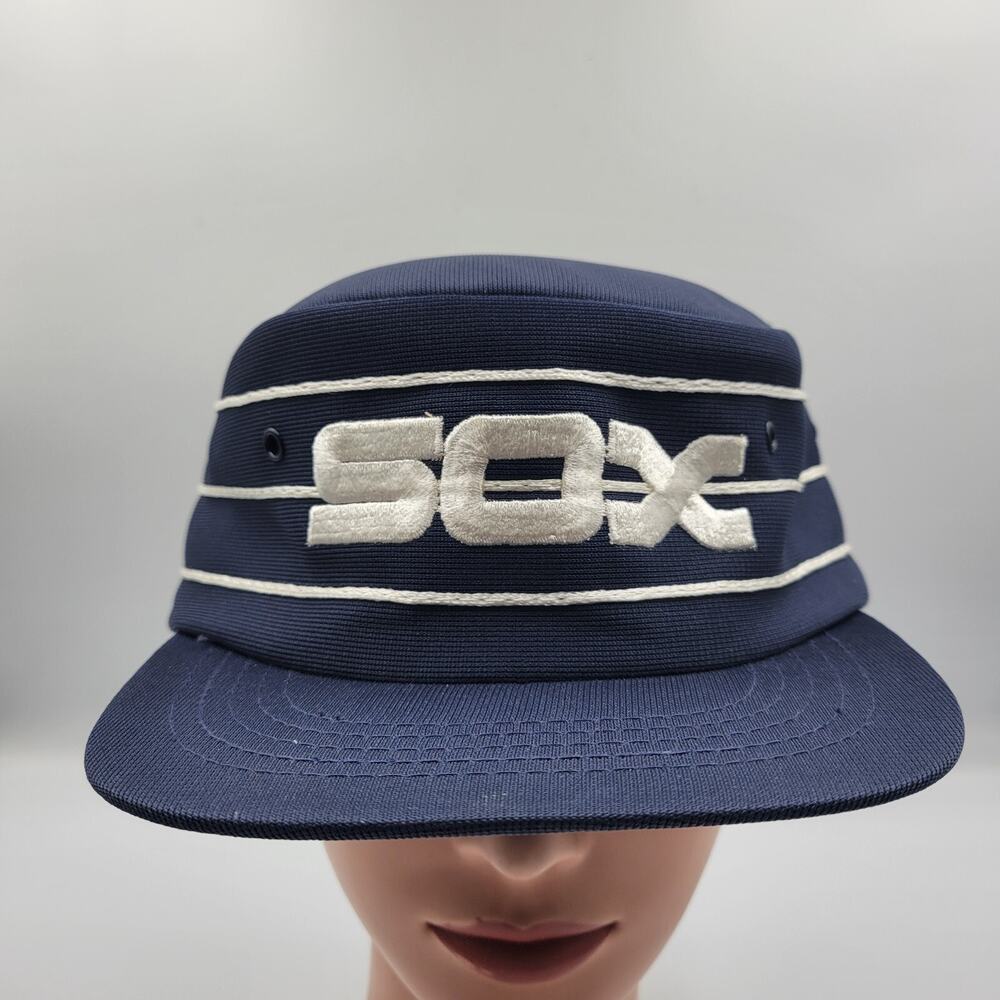 NEW VINTAGE DEADSTOCK SPORTS SPECIALTIES PILLBOX SNAPBACK MLB WHITE SOX HAT CAP